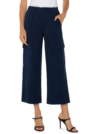 Hi-rise Cargo Crop Straight in Navy