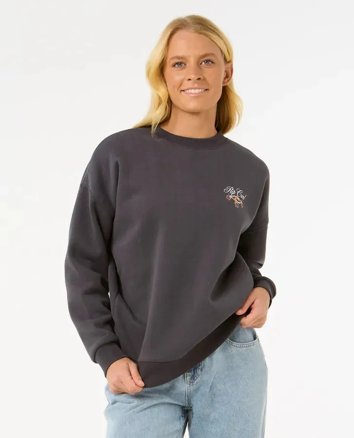 Hibiscus Diamond Heritage Crew - Washed Black