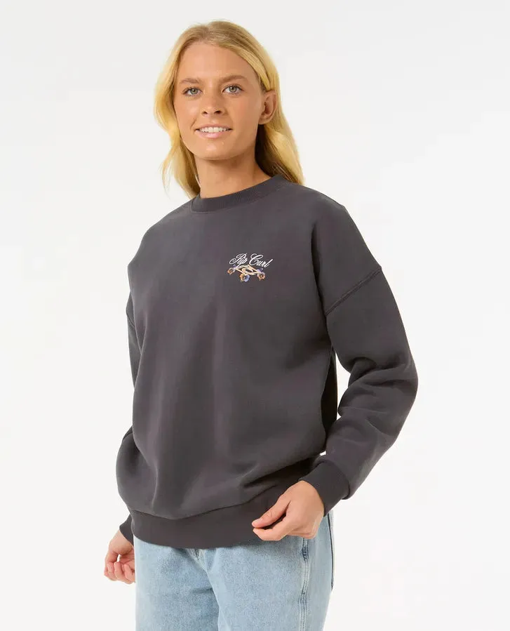 Hibiscus Diamond Heritage Crew - Washed Black