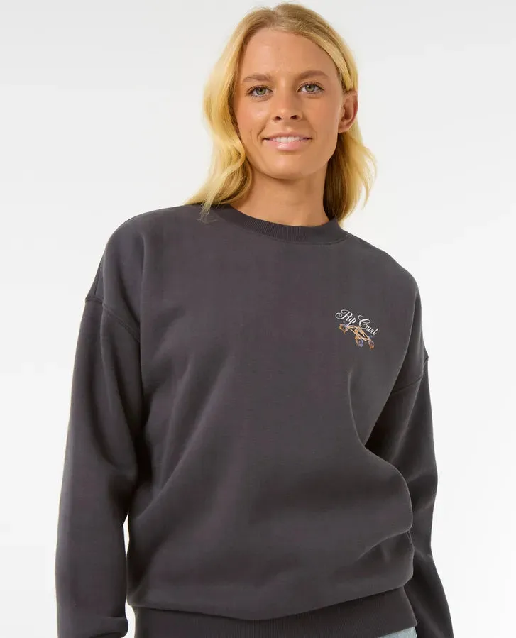Hibiscus Diamond Heritage Crew - Washed Black