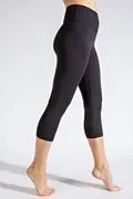 HIGH WAIST CAPRI BASIC YOGA LEGGINGS W KEYHOLE