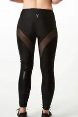 High Waist Mesh Legging - Black Sparkle: Yashel Athletics