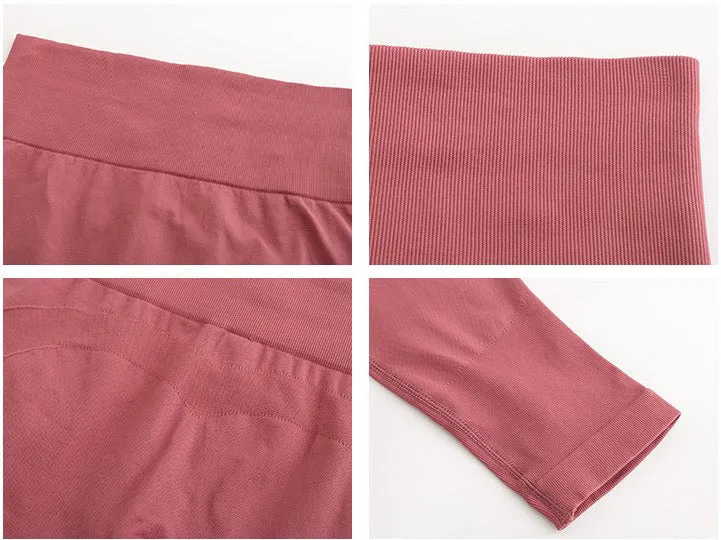 High waist womens fitness solid color seamless sport stretchy push up leggings