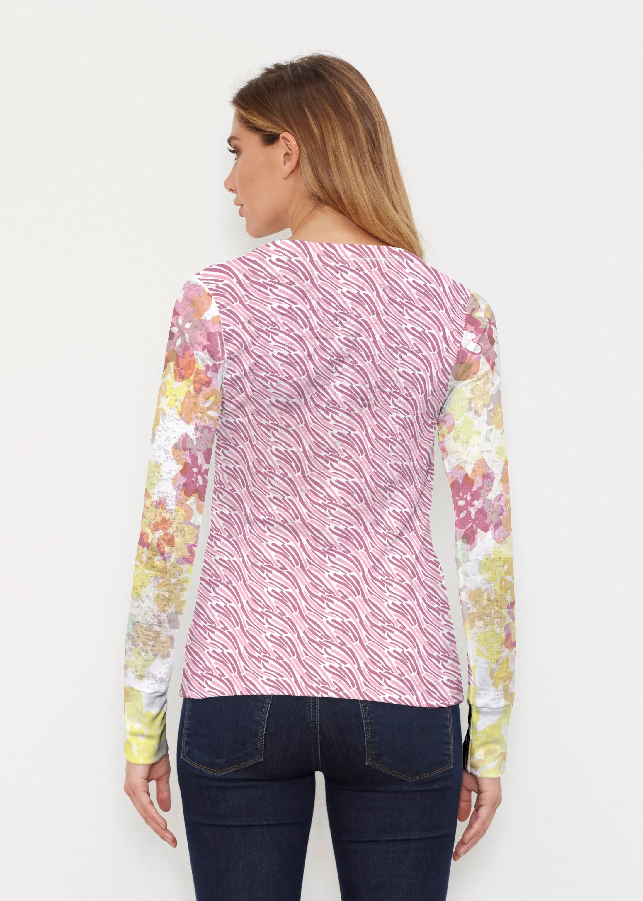 Hollyhocks (8070) ~ Thermal Long Sleeve Crew Shirt
