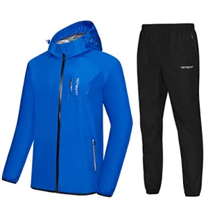 HOTSUIT Sauna Suit Men Anti Rip Boxing Sweat Suits Exercise Workout Jacket, Blue, S