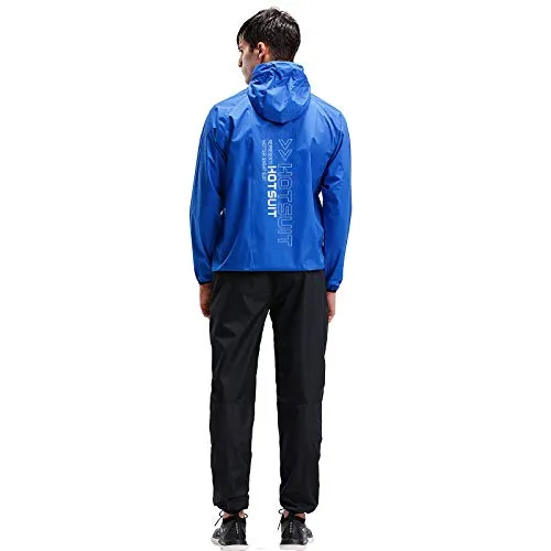 HOTSUIT Sauna Suit Men Anti Rip Boxing Sweat Suits Exercise Workout Jacket, Blue, S