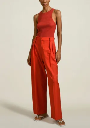 Houghton Pleated Trouser, Tomato