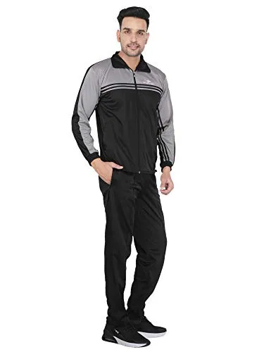 HPS Sports Tracksuit for men, track suits for mens, Regular Super Grey poly cotton polyester slim fit summer stylish trending casual and gym wear specially designed for athletic body Silver Grey,Small