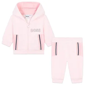 Hugo Boss Baby Girls Pink Tracksuit