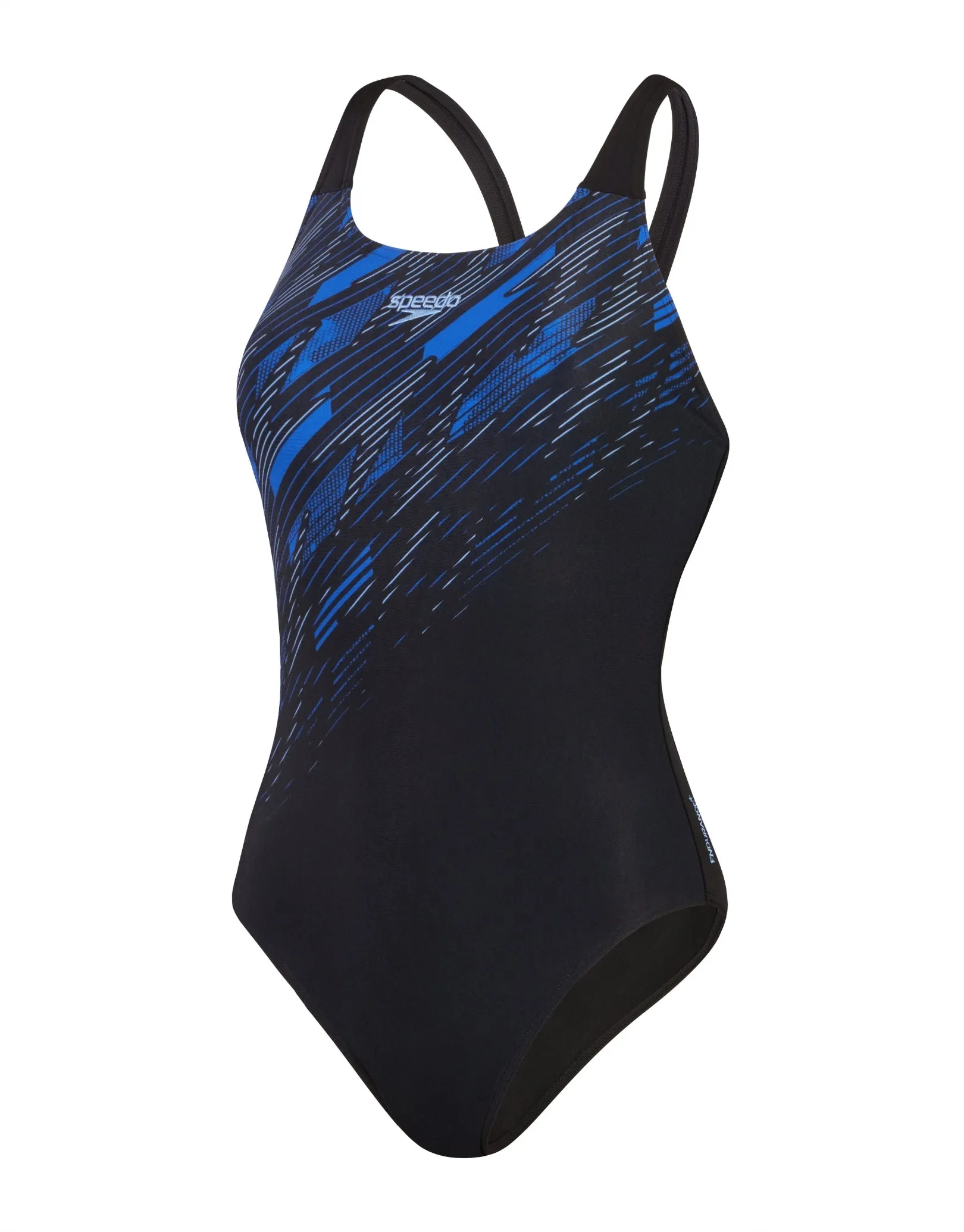 Hyperboom Placement Muscleback Swimsuit - Black/Blue