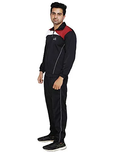 HYSAR Men's Polyester Tracksuit (HYSAR_C_TS-Blk-40_Black_Large)