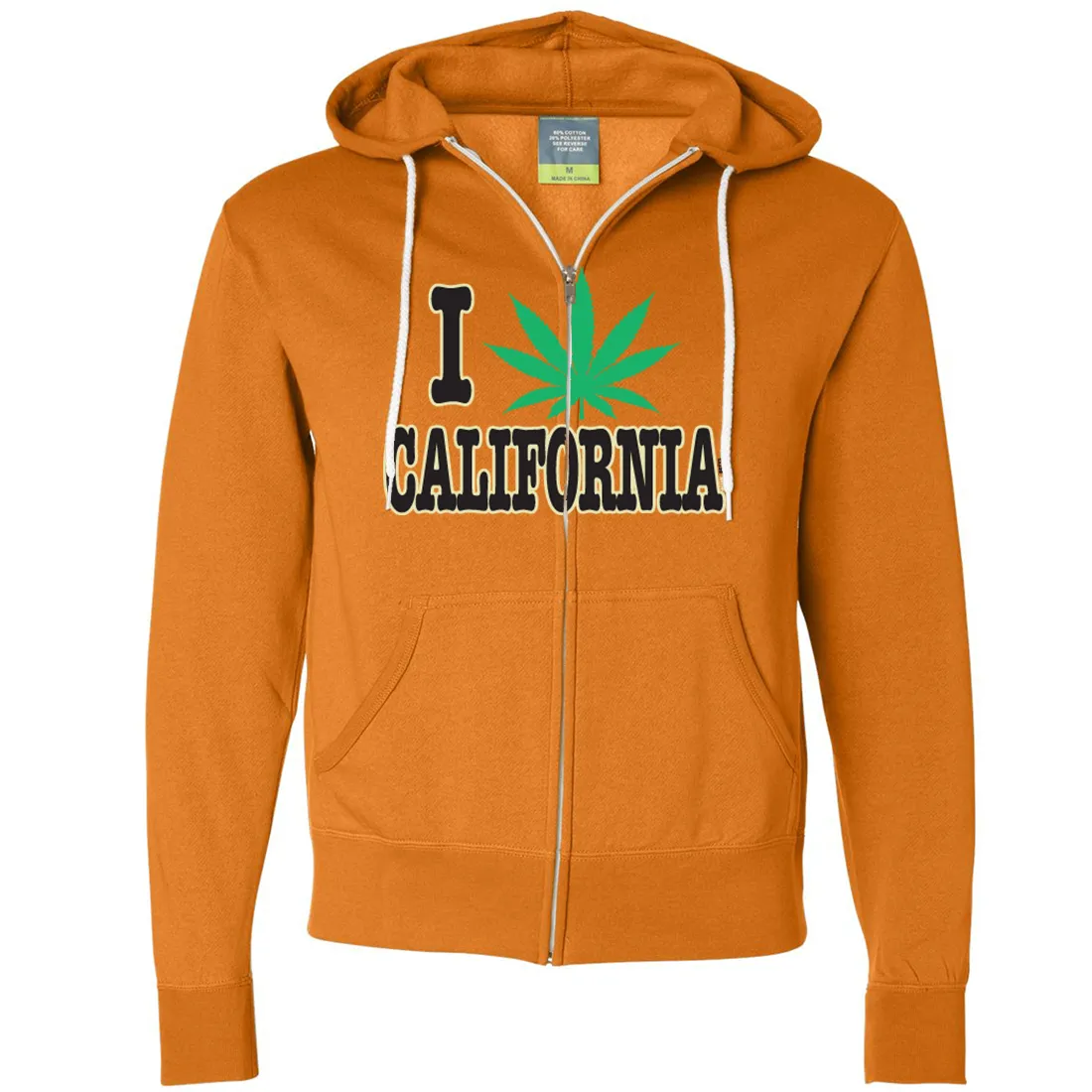 I Love Pot California Zip-Up Hoodie