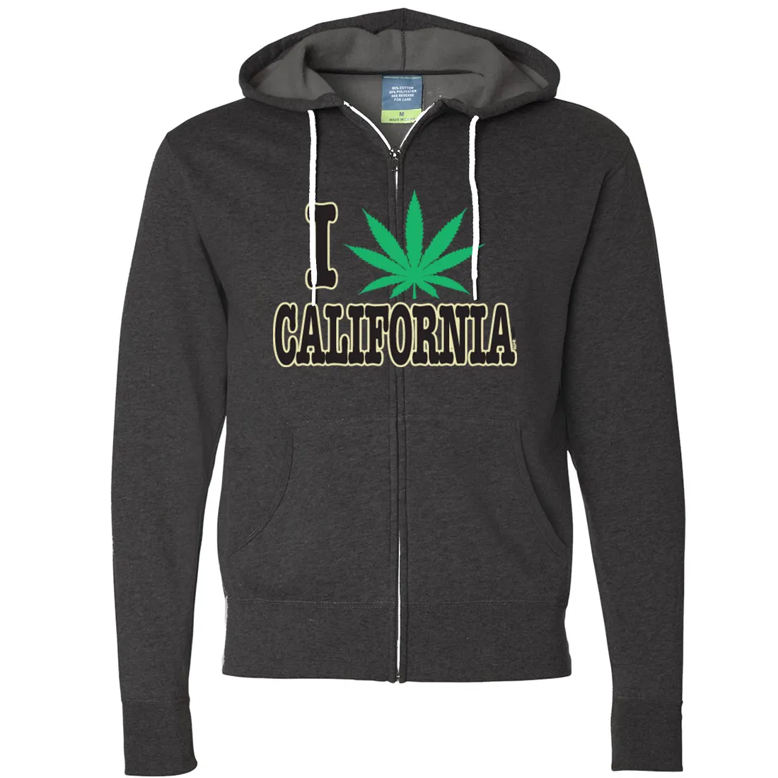 I Love Pot California Zip-Up Hoodie