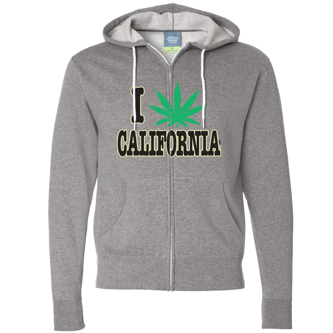 I Love Pot California Zip-Up Hoodie