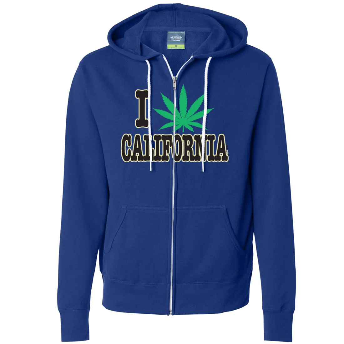 I Love Pot California Zip-Up Hoodie