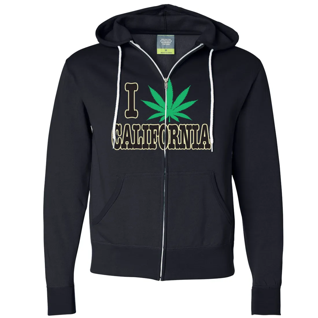 I Love Pot California Zip-Up Hoodie