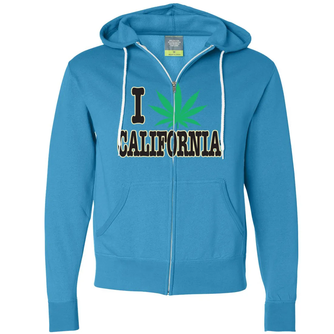 I Love Pot California Zip-Up Hoodie
