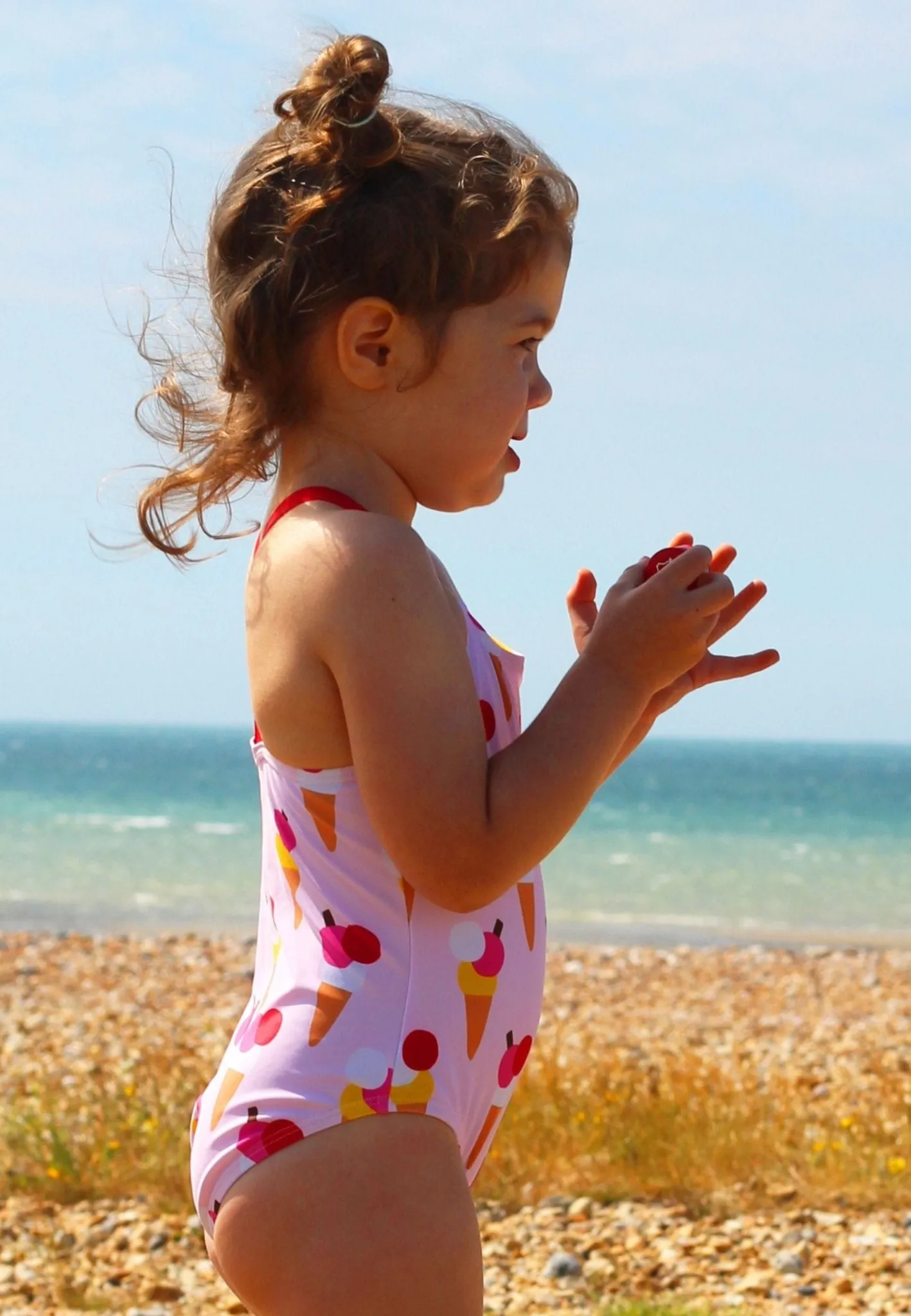 Ice Cream Cones Print Kids' Swimsuit