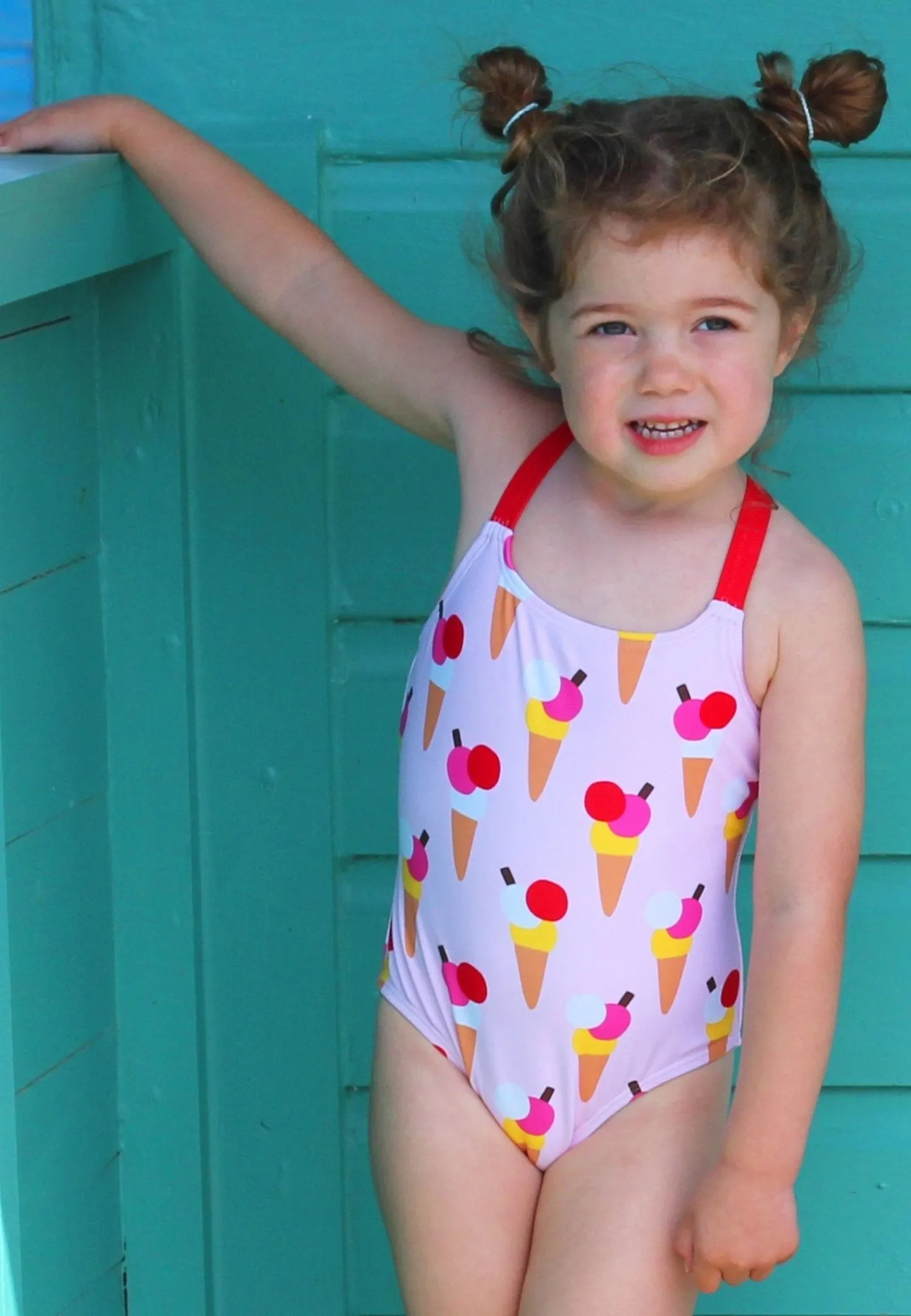 Ice Cream Cones Print Kids' Swimsuit