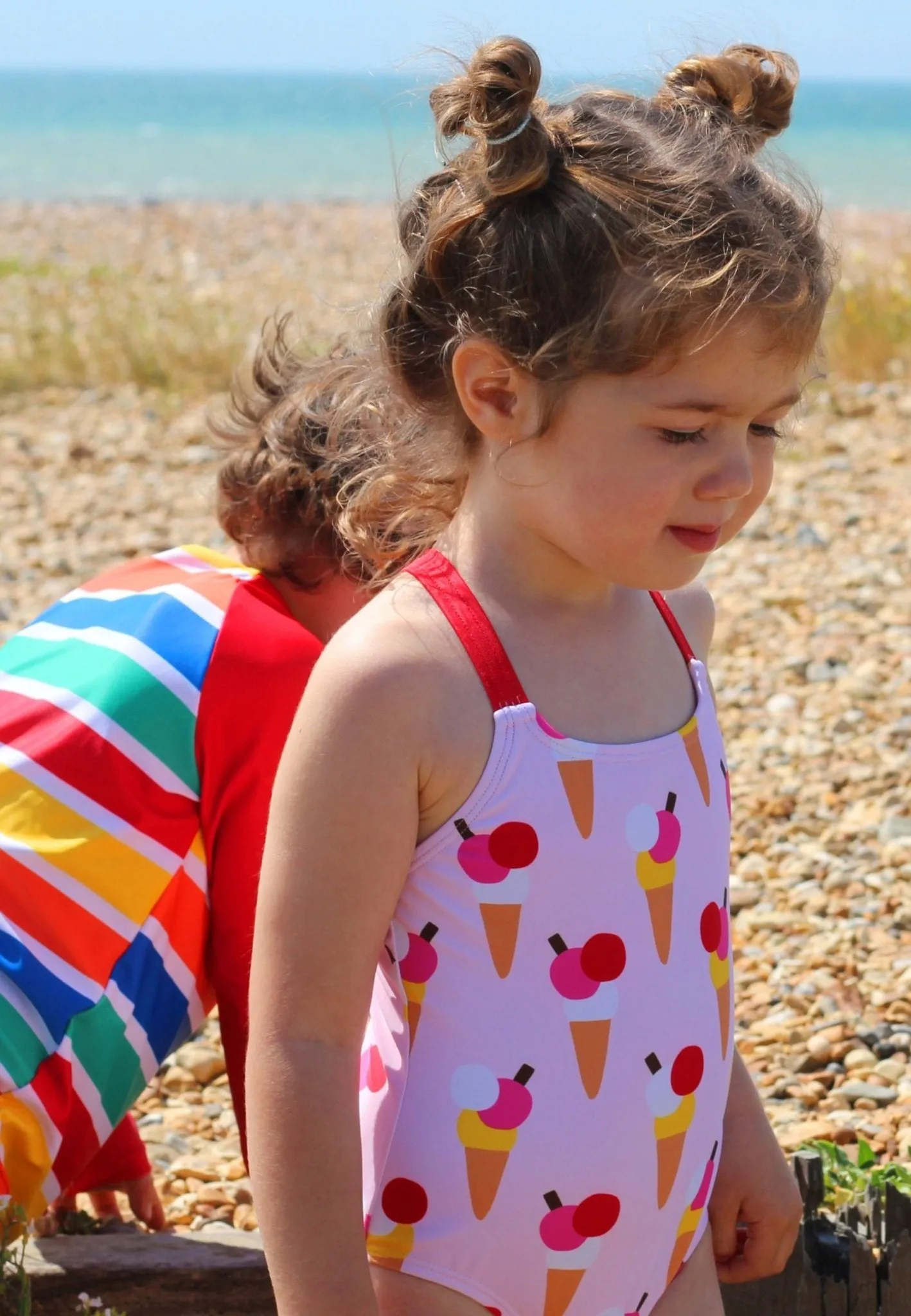 Ice Cream Cones Print Kids' Swimsuit
