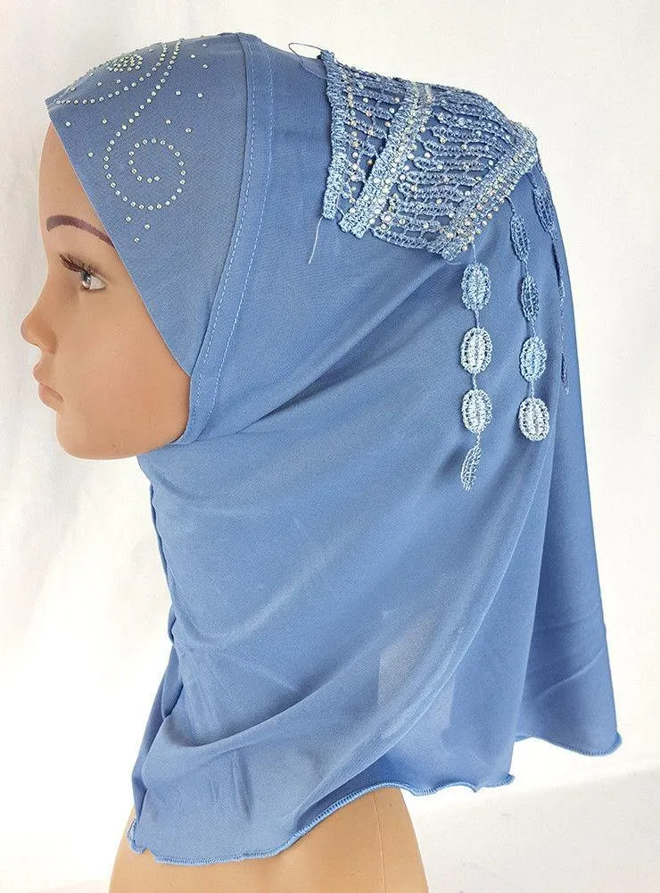 Ice Silk Toddler Kids Children Hijab Islamic Scarf Shawls -0863
