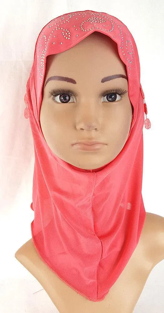 Ice Silk Toddler Kids Children Hijab Islamic Scarf Shawls -0863