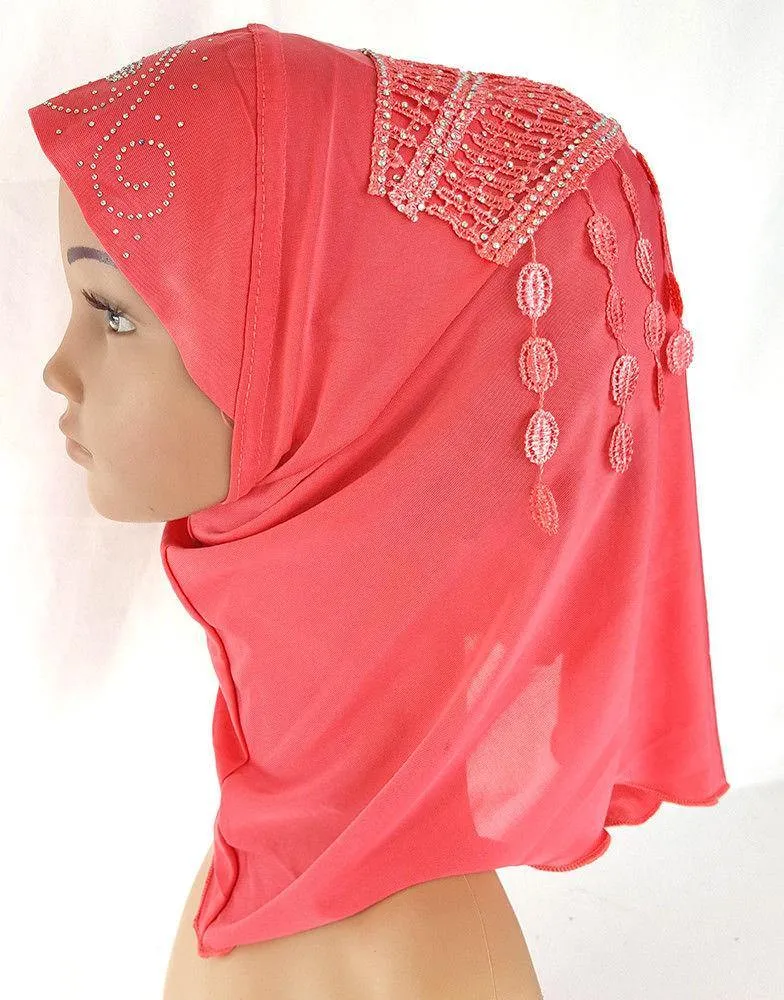 Ice Silk Toddler Kids Children Hijab Islamic Scarf Shawls -0863