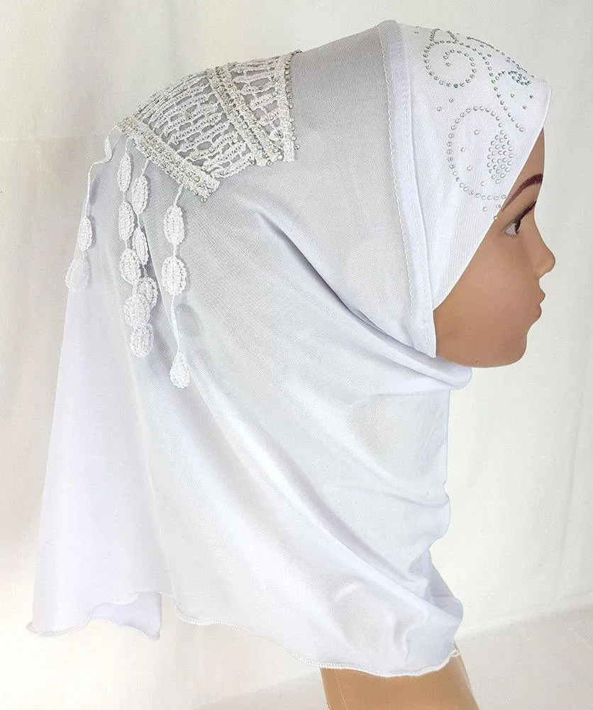 Ice Silk Toddler Kids Children Hijab Islamic Scarf Shawls -0863