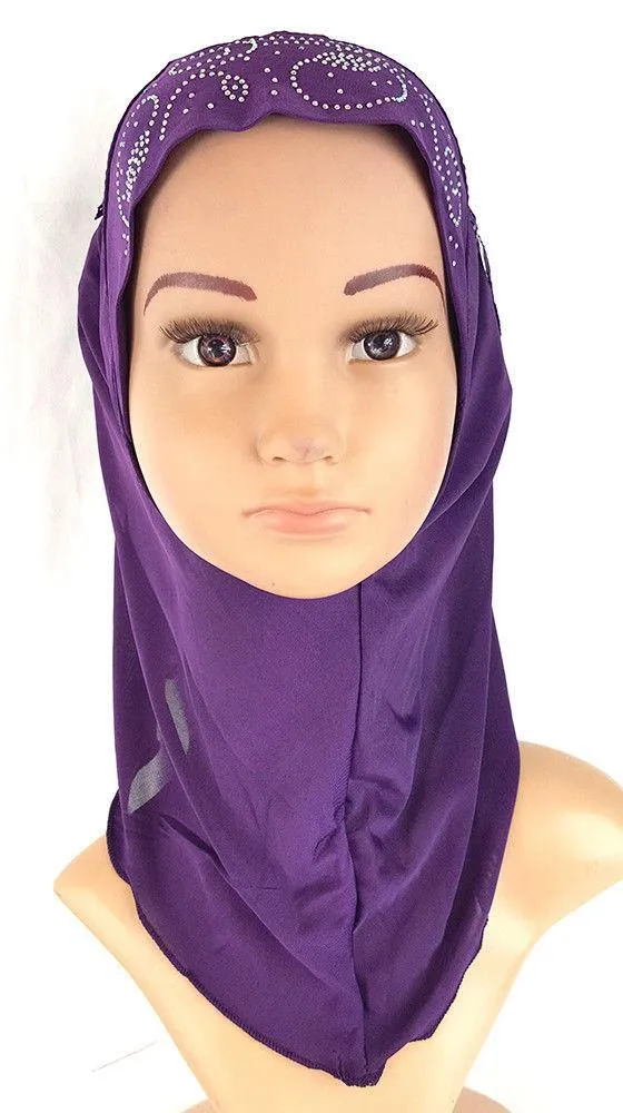 Ice Silk Toddler Kids Children Hijab Islamic Scarf Shawls -0863