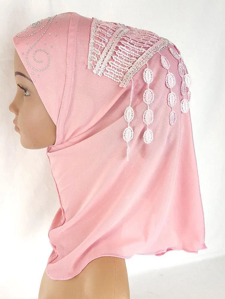 Ice Silk Toddler Kids Children Hijab Islamic Scarf Shawls -0863