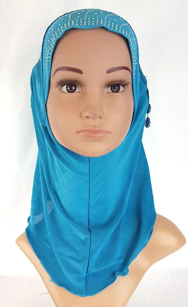 Ice Silk Toddler Kids Children Hijab Islamic Scarf Shawls -0863