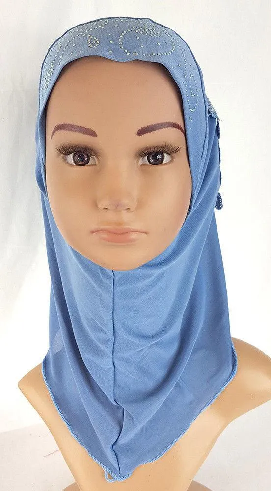 Ice Silk Toddler Kids Children Hijab Islamic Scarf Shawls -0863
