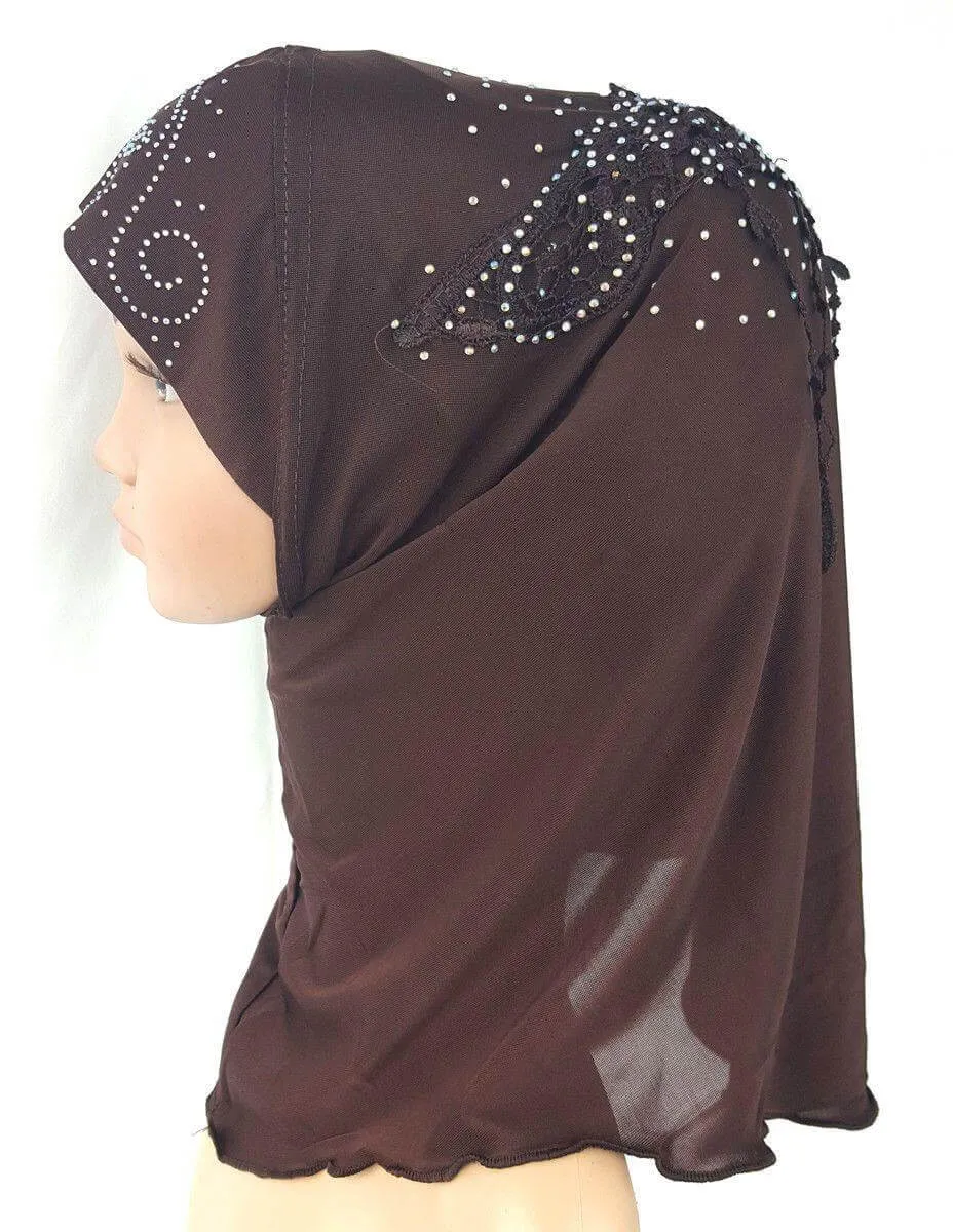 Ice Silk Toddler Kids Children Hijab Islamic Scarf Shawls -0913