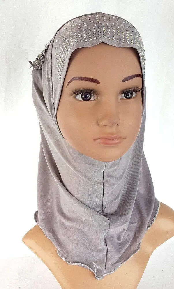 Ice Silk Toddler Kids Children Hijab Islamic Scarf Shawls -0913