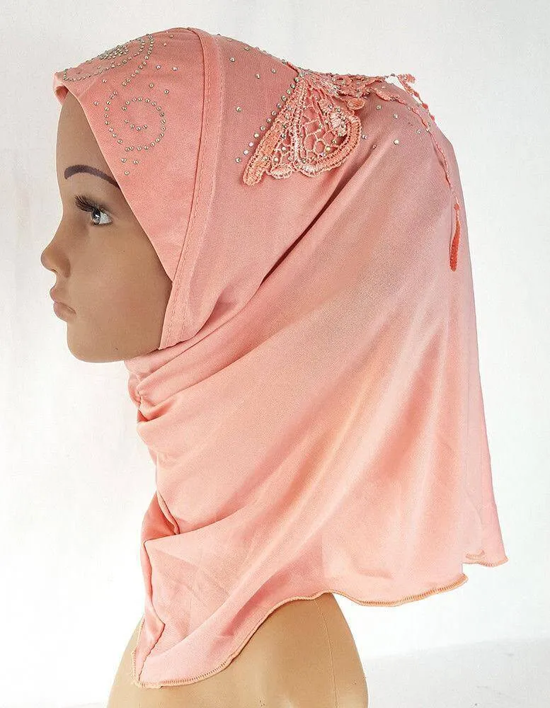 Ice Silk Toddler Kids Children Hijab Islamic Scarf Shawls -0913