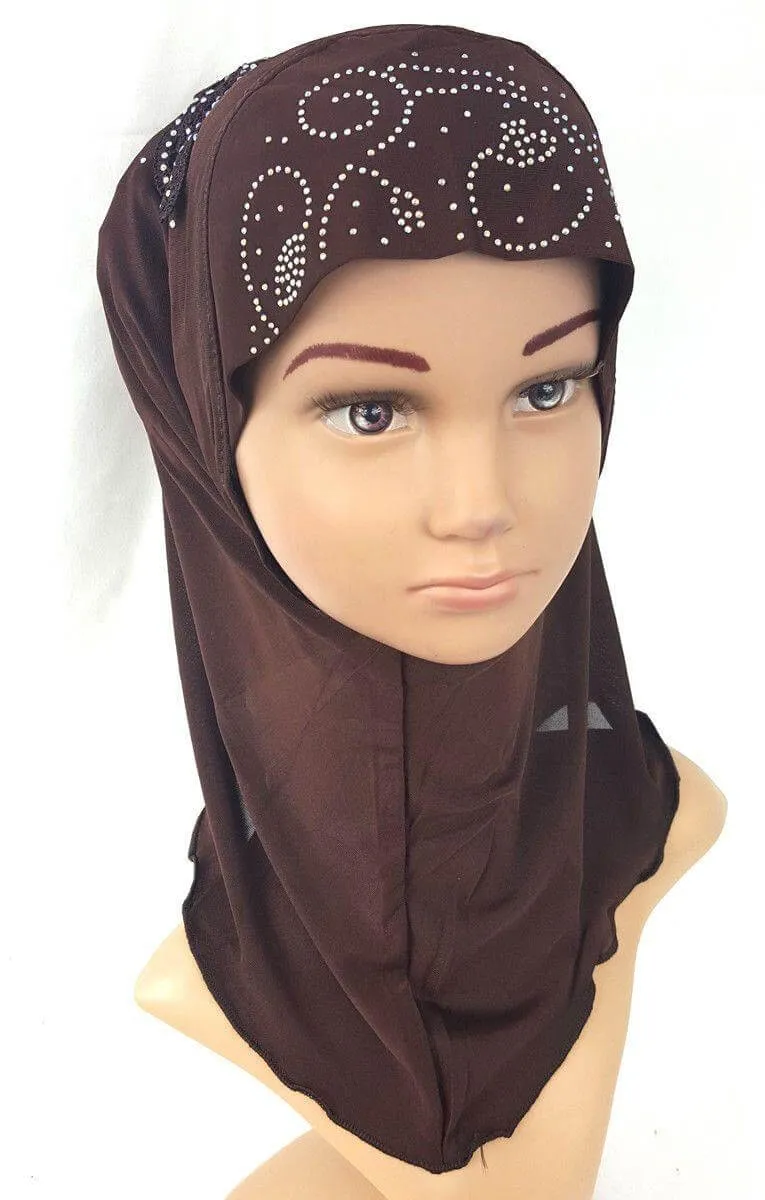 Ice Silk Toddler Kids Children Hijab Islamic Scarf Shawls -0913