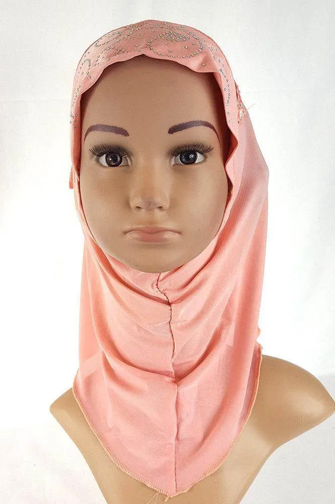 Ice Silk Toddler Kids Children Hijab Islamic Scarf Shawls -0913