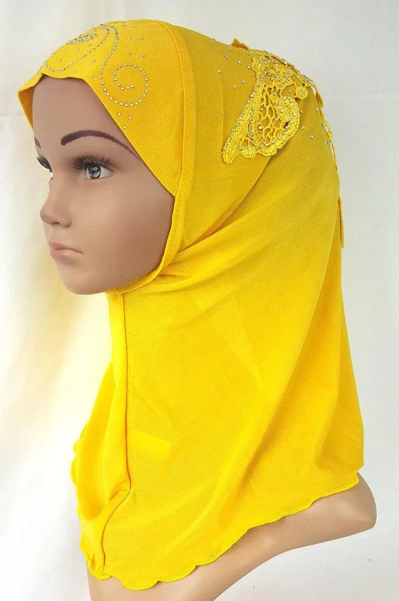 Ice Silk Toddler Kids Children Hijab Islamic Scarf Shawls -0913