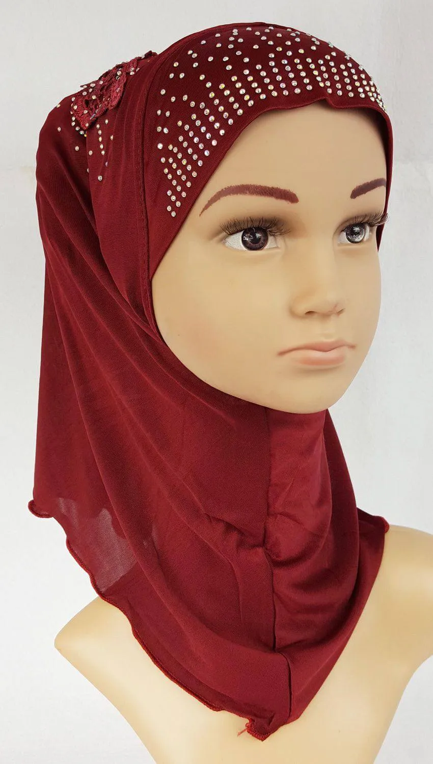 Ice Silk Toddler Kids Children Hijab Islamic Scarf Shawls -0913