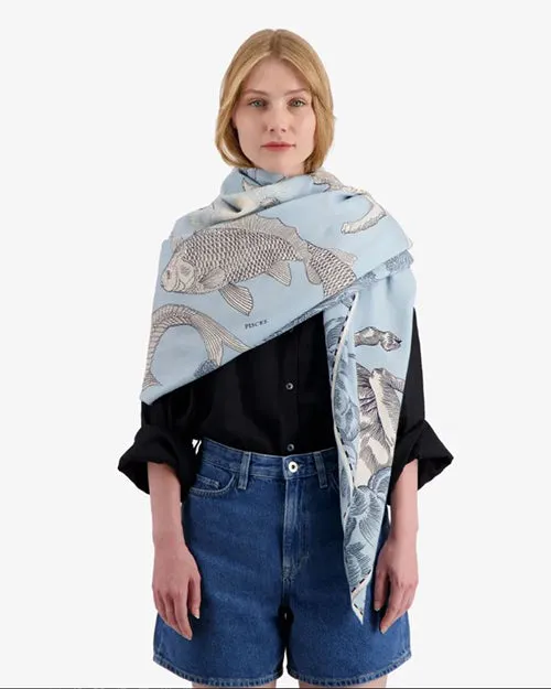 INOUI EDITIONS | Scarf 100 Astrology | Light Blue