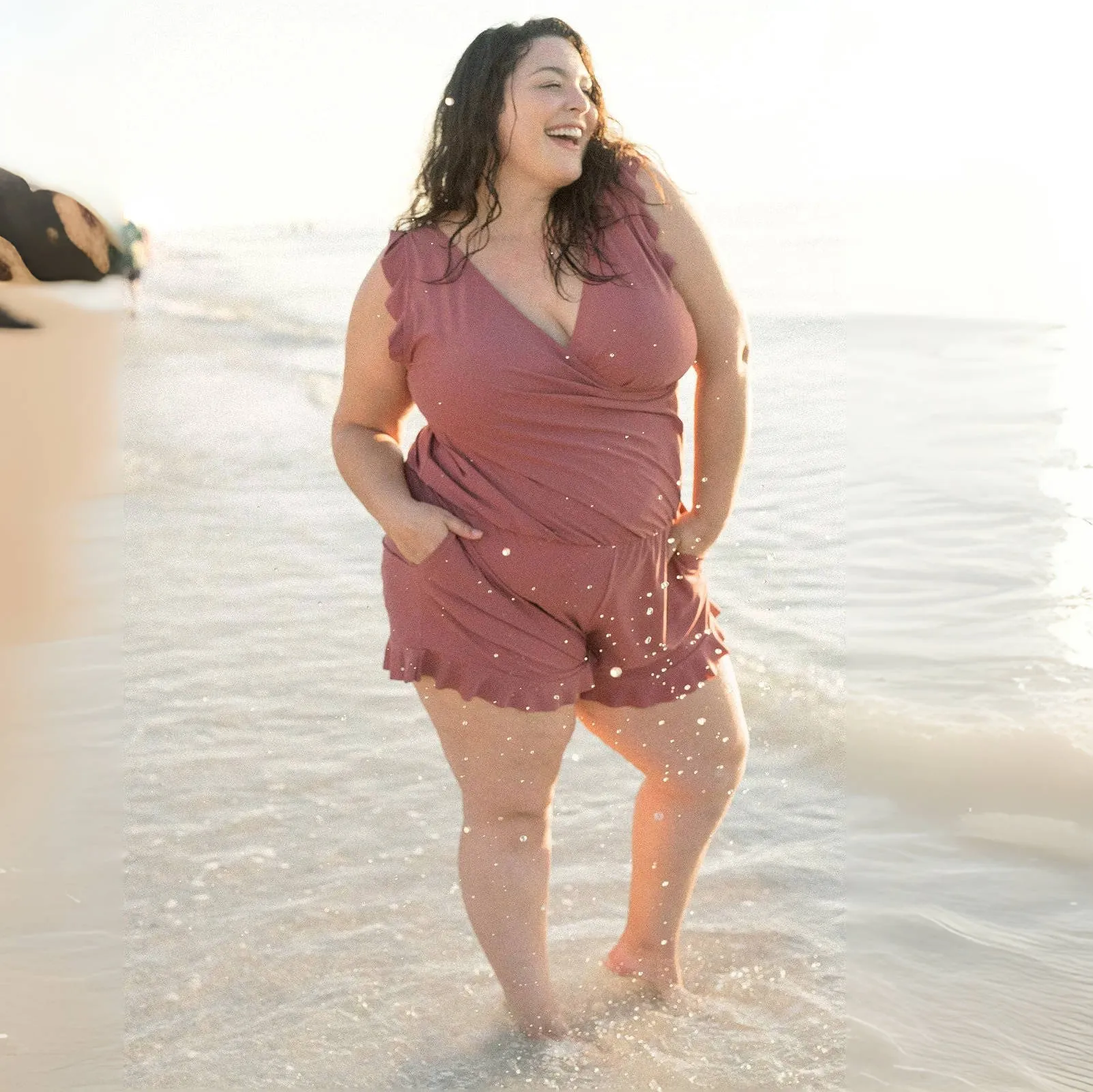 Integrated Bra Swimsuit Romper