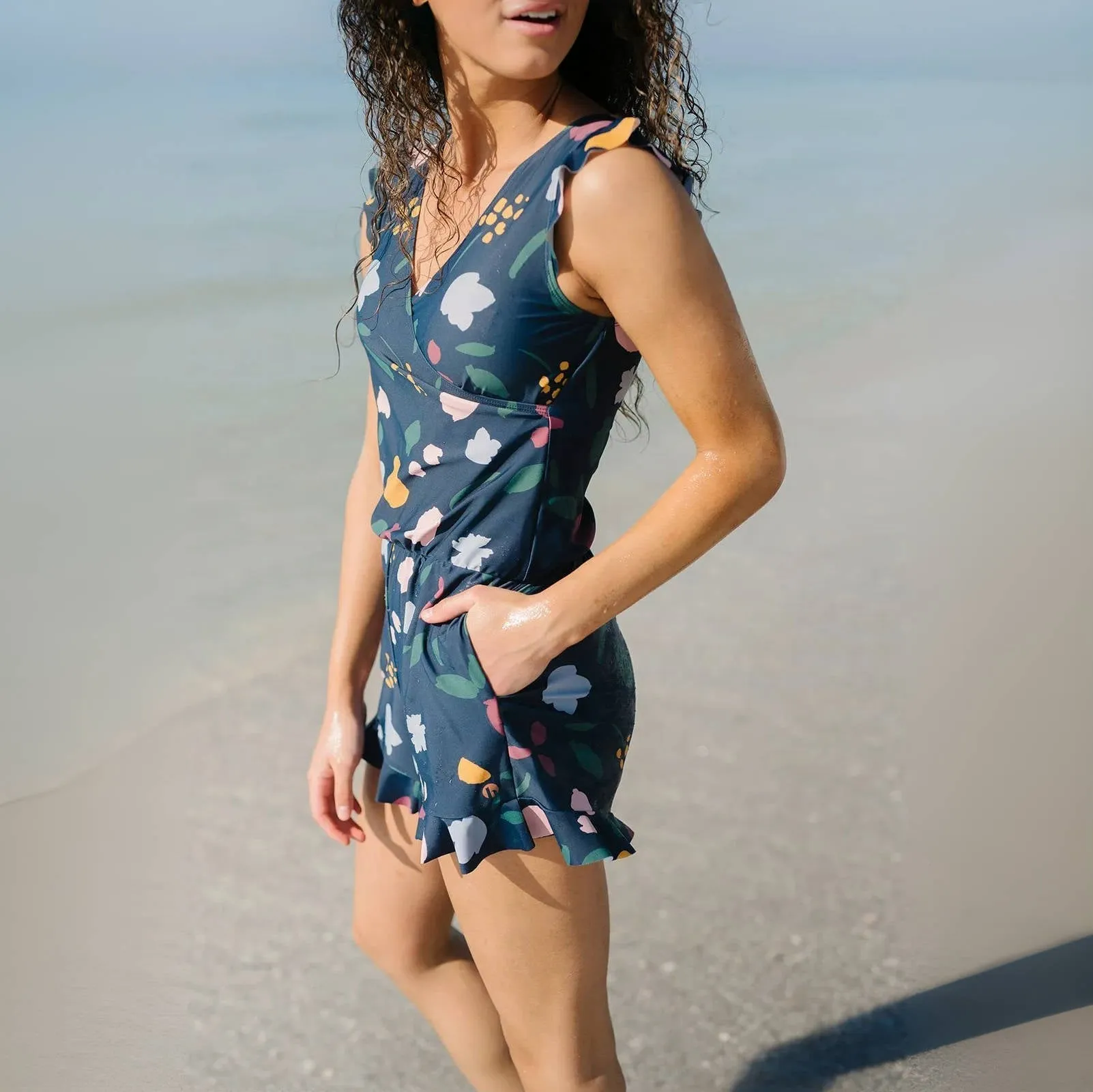 Integrated Bra Swimsuit Romper