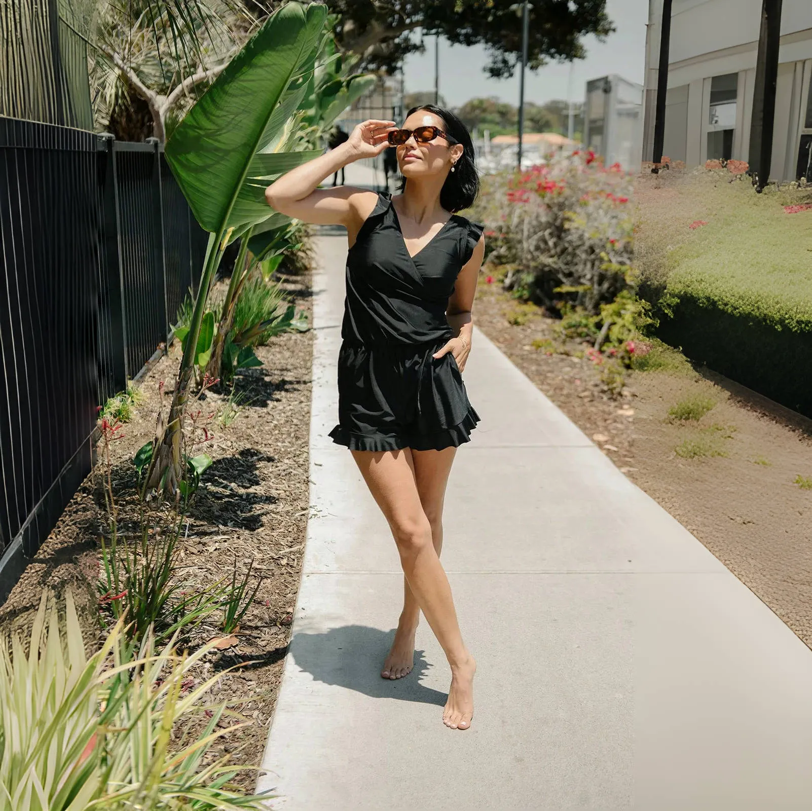 Integrated Bra Swimsuit Romper