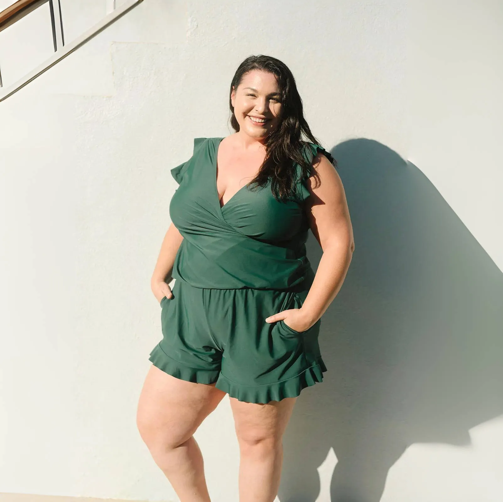 Integrated Bra Swimsuit Romper