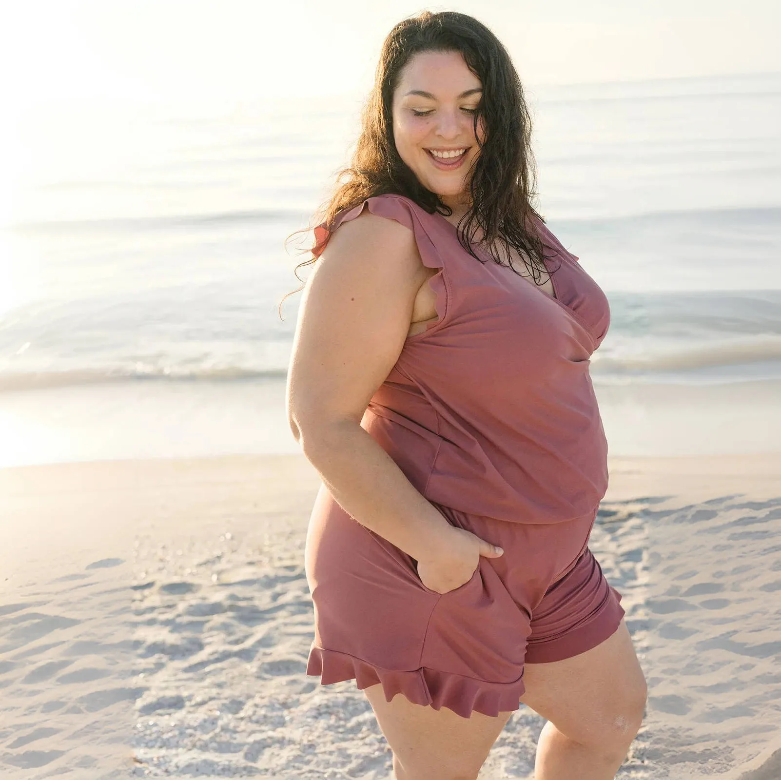 Integrated Bra Swimsuit Romper