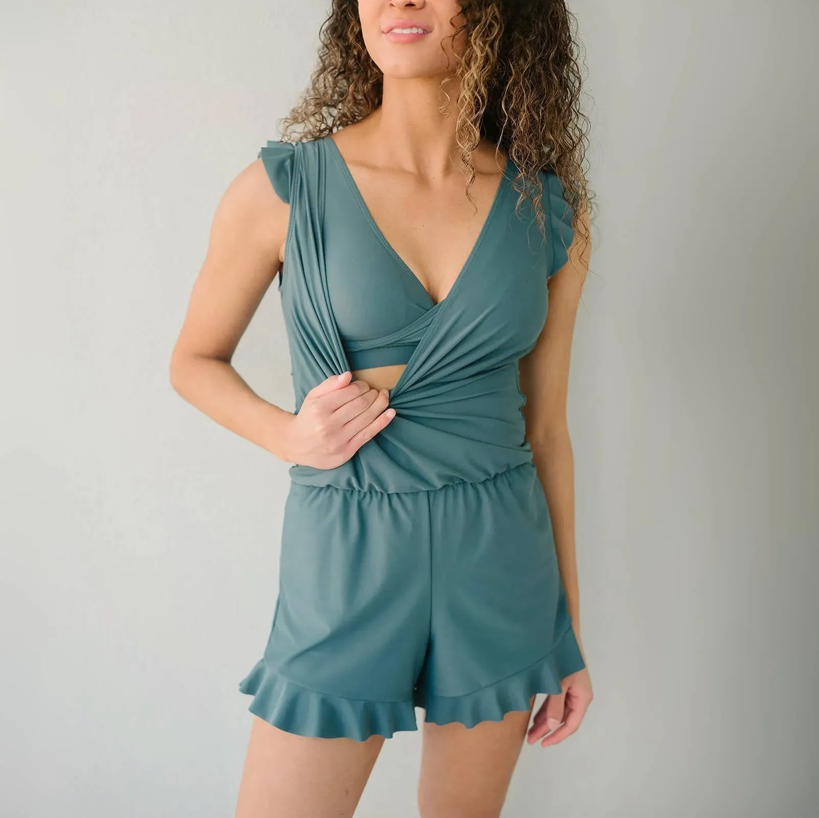 Integrated Bra Swimsuit Romper