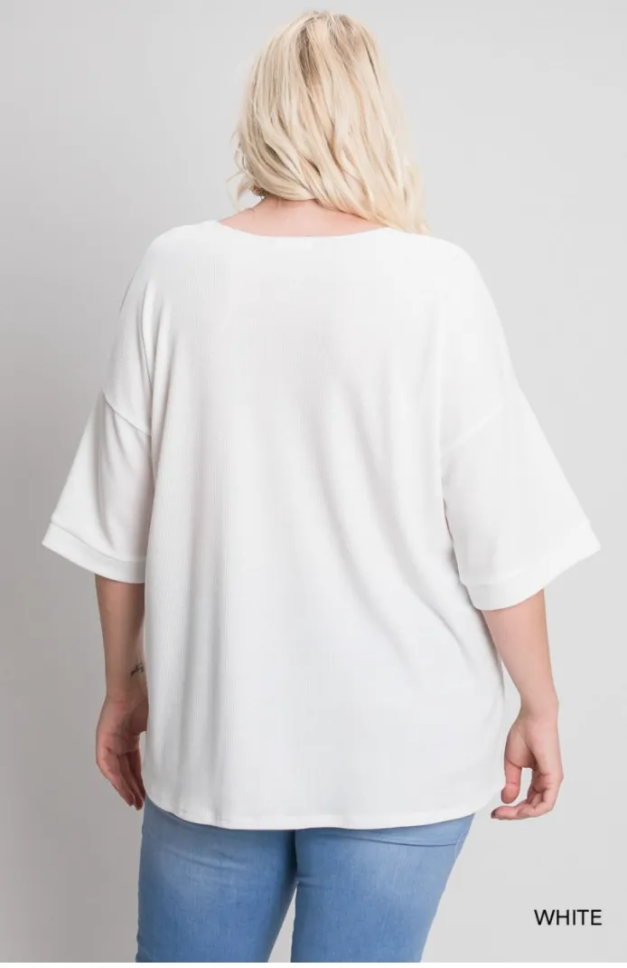 Jaidyn Thermal Short Sleeve Top-3 Colors Available