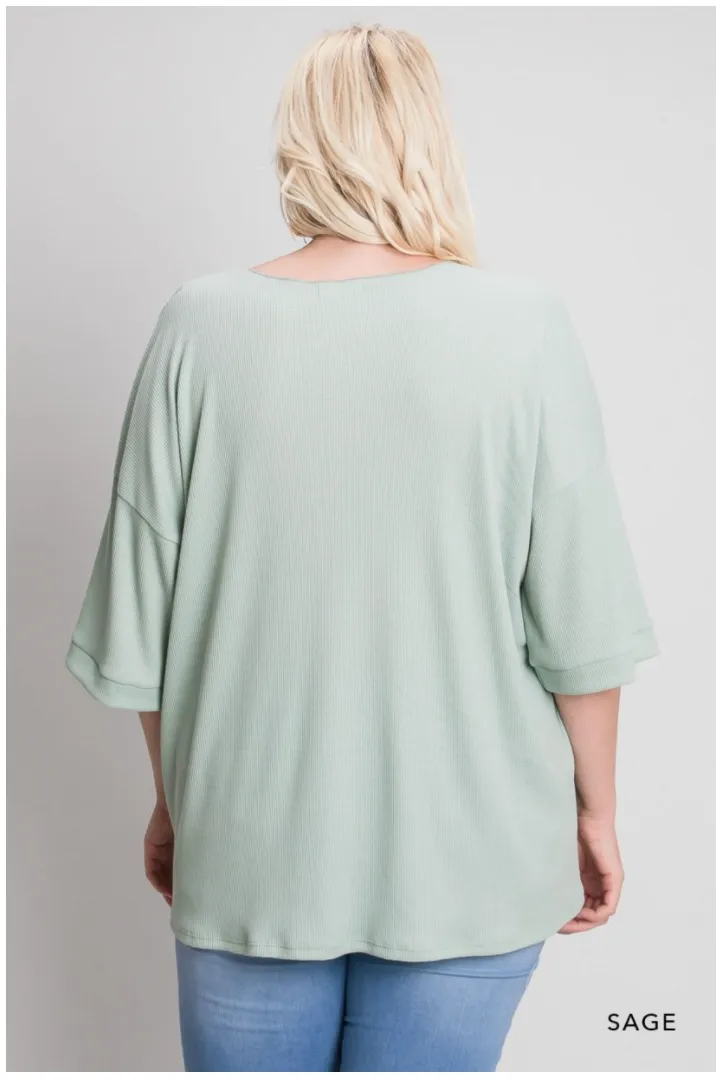 Jaidyn Thermal Short Sleeve Top-3 Colors Available