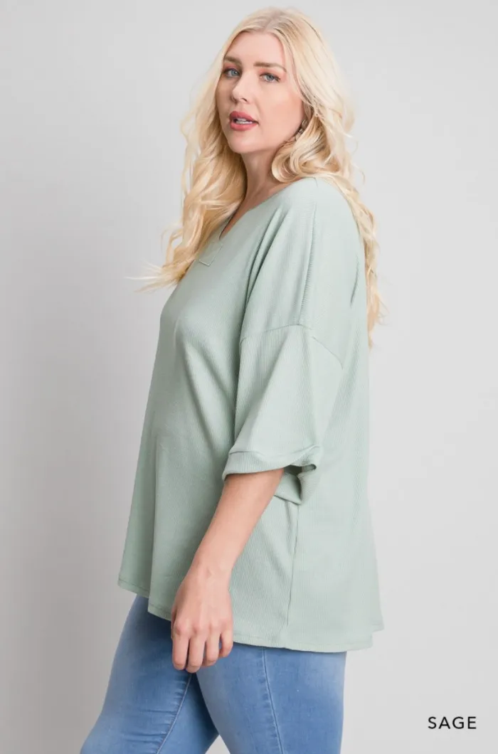 Jaidyn Thermal Short Sleeve Top-3 Colors Available