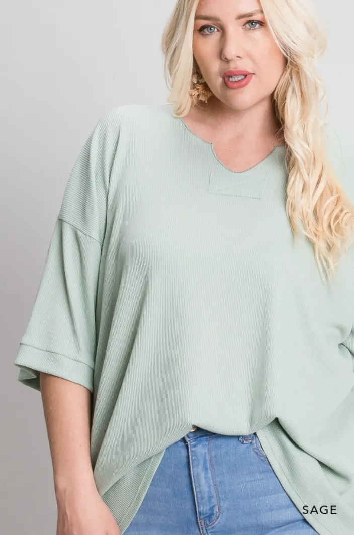 Jaidyn Thermal Short Sleeve Top-3 Colors Available